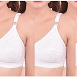 Women's T-Shirt Non Padded/Embroidery/Non-Wired/Seemed/Hookable/Full Coverage White Color Bra-image-21