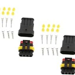 CALANDIS 3 Kit 4Pin Way 16 Awg Waterproof Connector Wire 1.5Mm Series Terminal Connector Black-16