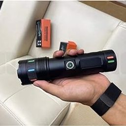 Marrone Outdoor Emergency Torch Light and Power Bank, Rechargeable USB Type-C Charging Adjustable Zoomable with 4 Modes Super Bright LED Torch Light with Light Strips-46
