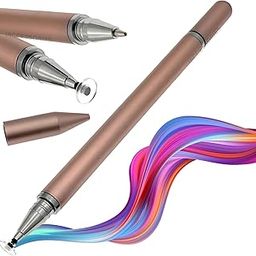 2-in-1 Fine Point Silicon Disc Tip Stylus with Ballpoint Pen for All Touch Screen Devices Android Mobile Phones Tablets Pads - Rose Gold-image-73