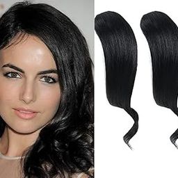 HAIR WALA™ 02 PCS, 100% Kanekalon Japenese Hair, Light Weight Wavy Side Bangs One Clip Hair Extension, 12 Inches Long, Matte Finish (Black)-image-21