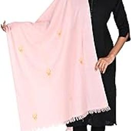 Handwoven Cotton Stole | Soft Lightweight Breathable Natural Cotton Wrap for Women | Elegant Everyday Accessory | Versatile Stylish Shawl | Plain Weave | Light Pink (Pack of 3)-picture-18