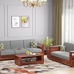 EBANSAL Solid Sheesham Wood Sofa Set 5 Seater, Sofa Set 3+2, Sofa Sets for Living Room, Five Seater Sofa Set with Attached End Table, 4 Drawer Storage, Honey Finish-image-56