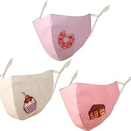Kids embroidered 3 layer anti-pollution smog smoke cold cough protective cotton face masks reusable machine washable with adjustable elastic ear loops.-picture-43