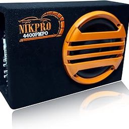 NIKPRO Subwoofer Bass Tube for Cars 200 RMS Subwoofer Powerful Sound with Amplifier and Audio & Deeb Bass Sound Style Black & Orange Colour with 8 Inch Under Seat Active 4400 Watts-24