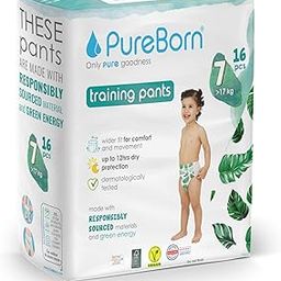 Pureborn Pull-Up Diaper Pants for Babies -XXL Size 7Y (17+ kg) - 16 Count (Pack of 1)| Ultra-Soft, 12-Hour Dry Protection, Eco-Friendly, Vegan & Dermatologically Tested-image-32