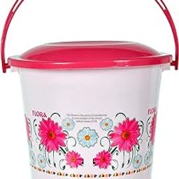 Kuber Industries Flower Printed Plastic Pedal Dustbin, 5 Ltr (White)-7