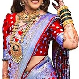 Women Banarasi Art Soft Litchi Silk Beautiful Jacqaurd Rich Pallu Design Work Saree With Unstiched Border Latest Pattern Blouse Piece…-50
