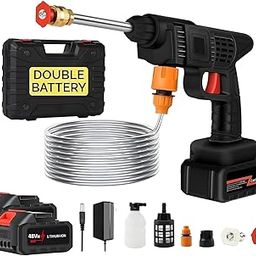 SENDOZO Double Battery Cordless Portable Wireless High Pressure Washer Gun 48V 12000mAh High Pressure Water Gun for Car Wash and Bike Cleaning with Adjustable Nozzle and 5M Hose Pipe-A (2)-image-75