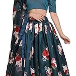 Green Color Floral Silk Fabric Lehenga Choli With Dupatta For Womens-image-44