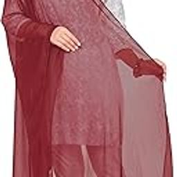 apsra ls Women's Chiffon Dupatta Brown Ethnic Fashion Scarves Chunni Wrap Stole-picture-36