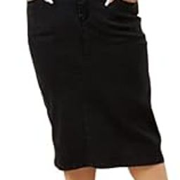 Z Black Straight Long Denim Skirt for Women – Buttoned & Zip Closure, Trendy & Comfortable-image-32