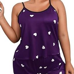 Plus Size Lycra Butterfly Print Nightwear Set for Women – 2 Piece Cami Top & Shorts Sleepwear Set – Soft & Lightweight Loungewear-image-15
