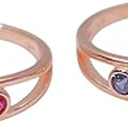 925 Sterling Silver Rosegold with Multi CZ Toe Ring for Women-image-28