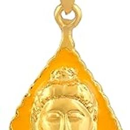 Missmister Brass Goldplated Saffron Coloured Bodhi Leaf Lord Buddha Pendant Buddhist jewellery Tibetan (MM4430PCOM)-image-93