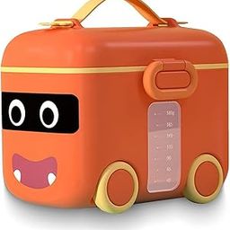 THE LITTLE LOOKERS Baby Milk Powder Dispenser, Kids Milk Powder Storage Container I Portable Kids Milk Powder Dispenser Container With Carrying Handle And Scoop - 180g (Orange)-20