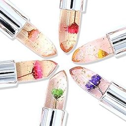 MADNIKA-Professional Waterproof Moisturizing Flower Crystal Lipstick Jelly Flower Transparent Color Changing Lip Balm Gloss Lipstick For Girls & Women Pack Of 2-14