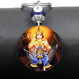 Lord Maruti Lord Shani Dev Evil Eye Charm Keychain for Men and Women-image-78