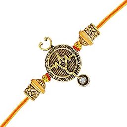 Doctor Themed Rakhi for Brother | Antique Gold Stethoscope & Heartbeat Design (RA1100833G)-image-12