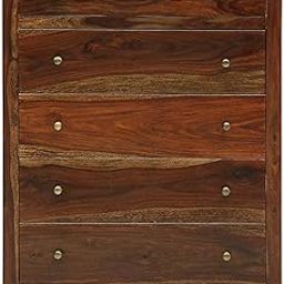 AADITYA CRAFTS Chest of Drawers with 5 Drawers for Bedroom & Living Room Cabinet Cloth Dresser with Drawers | (Sheesham Wood Provincial Teak)-image-77