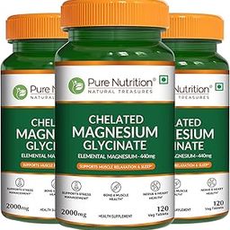 Pure Nutrition Chelated Magnesium Glycinate 360 Tabs (120x3) 2000mg | High Absorption for Sleep, Cramps, Nerves Health, Relaxation, Bone & Joint Health | Elemental Magnesium 440mg-image-51
