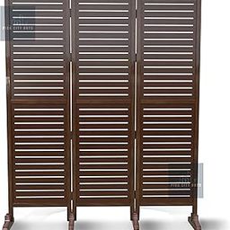 PINK CITY ARTS Mango Wooden Partition for Living Room | Room Divider for Office Panel | Wall Separator 6 Feet | Partitions and Dividers (3 Panel with Stand)-image-86