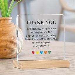 Giftplease Mentor Acrylic Plaque with Wooden Stand – Personalized Gift for Mentor, Coach, Teacher, Appreciation Keepsake, Clear Desk Decor, Inspirational Thank You Gift, Office Table Display_MT07-image-84
