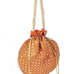 Women's Potli Bags | Cotton Round Design Potli Bag | Wristlets Ethnic Wedding Potli For Ladies-image-22