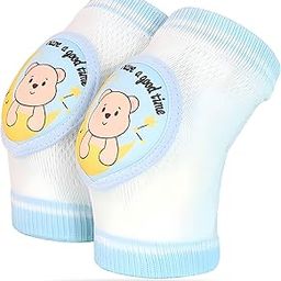 BEMBIKA Baby Kneepad Cute Bear Face, Baby Knee Pads for Crawling, Baby Knee Protector, Knee Cap for Kids for Safety Anti-Slip Padded Stretchable Elastic Soft Comfortable-(Cute Bear Sky)-image-36