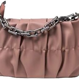 Women's Tote Clutch Crossbody Satchel Messenger Bag Pleated Shoulder Bag with Chain Strap – Stylish and Versatile Handbag for Everyday Use-image-5