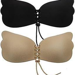 Sticky Strapless Adhesive Bra Reusable Self Adhesive Backless Invisible Sticky Push up Silicone for Women. (Skin)-image-92