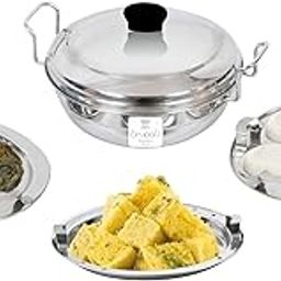 TIRUPATI InductoFlex Mini Pro 2 L 22G Stainless Steel Multi-Purpose Kadai – Induction-Ready Base, Laser-Etched Lid & 5 Modular Steam Plates (2 Idli, 2 Dhokla, 1 Patra - Steam Any 2 Plates/Cycle)-image-41