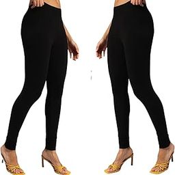 Cotton Leggings Combo for Women XL & XXL Black,Non See-Through, High Waist, Comfy Fit Gym, Yoga, Travel, Lounge Use-image-92