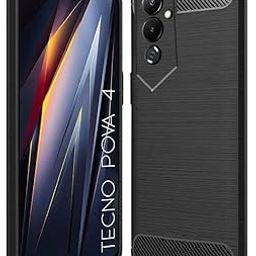 COVERBLACK Silicone Rubber Hybrid Case Case Back Cover for Tecno ?LG7n / POVA 4 - Black-image-91