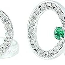 Missmister Silver plated Round Disc shape design White and Green CZ Adjustable Toe ring for Women (MM2220TRRM)-image-58
