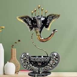 Ganesh Tea Light Candle Holder | Tea Light Holder | Candle Holder for Home Decor | Decor Gifts for Wedding, Diwali Decoration (Black Painted, 27cm x 9cm)-image-66