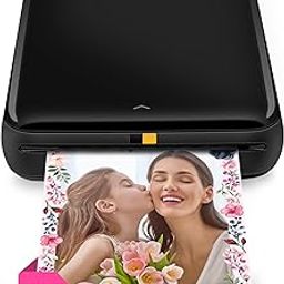 Kodak Step Wireless Mobile Photo Mini Printer (Black) Compatible w/iOS & Android, NFC & Bluetooth Devices-1
