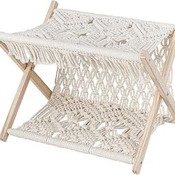 Jazzy Pearls Macrame Rack Folding Boho Storage Holder for Office Dorm Essentials 34x24x25cm|1 Neck Support Cushion| Racks| Household Supplies & Cleaning-27