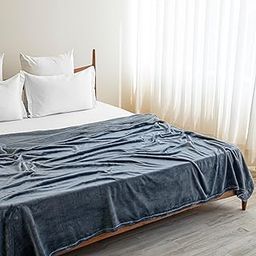 HOMEMONDE Flannel Plush Soft Blanket Double Fuzzy Cozy Warm Throw Blankets, Lightweight And Comfy For Bed, Couch, Sofa- (90 X 90 Inch, Frost Blue), 200 TC-image-22