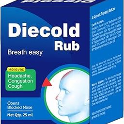 Leeford Diecold Rub Balm 25ml – (Pack of 4) | Cold Balm for Headache, Blocked Nose, Cold & Chest Congestion Relief | With Camphor, Eucalyptus & Shrivasa for Easy Breathing & Cough Relief-image-84