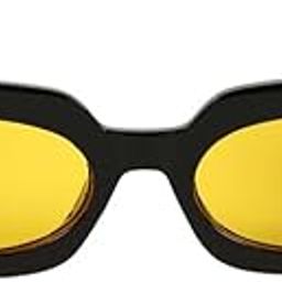 Women's The Audrey Oval Sunglass For Casual Wear | One-Size | Onyx Black Polycarbonate Frame | Lemon Yellow Full Colour Polarized Lens | Full Rim | Eyewear For Woman & Girls-image-34