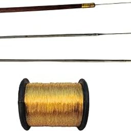 VELVAHINI Aari Iron Needle Combo Pack for Thread, Beads and Zardosi | Ideal for Beading, Aari Embroidery and Maggam Work | Set of 3 Needle & 1 Gold Zari Thread-picture-19
