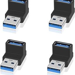 Tobo 90 Degree USB 3.1 Adapter10Gbps USB Extender Adapter, USB 3.1 Male to Female Type A to Type A Cable Adapter, UP & Down USB Adapter for Hard Drive, Keyboard, Laptop, TD-1075TC Pack of 4-image-94