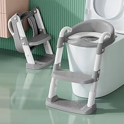 Potty Training Toilet Seat for Boys Girls, Toddler Toilet Seat with Step Stool Ladder, Foldable Toddler Potty Seat for Toilet with Non-Slip Design, Adjustable Height-image-85