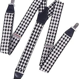 Willian Store Self Design Adjustable Y-Back Suspender Silver Clips for Men - Black,White-picture-18