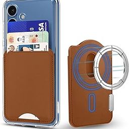 Zapcase for MagSafe Wallet, Card Holder, Magnetic Wallet for iPhone | Compatible for All MagSafe Cases | Vegan Leather | Brown-image-91