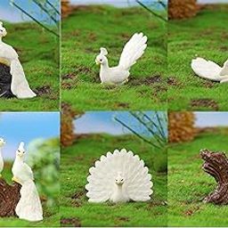 Chocozone Resin Cute Miniatures Garden Decoration Home Decor Ladscape Miniature Gifts for Kids & Girlfriend (Squirell, Peacock, Brown)-image-43