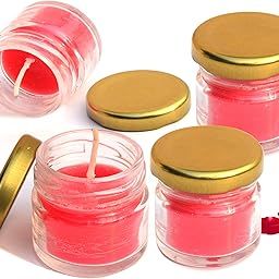 Pure Source India Rose Fragrance Scented Mini Jar Wax Candle - 30 Gram Each , Set of 4 pcs-59