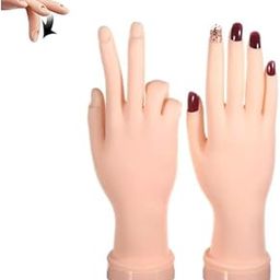 2 Pack Practice Nail Tips Art Trainer Training Hand Tool Flexible Bendable Movable Fake Mannequin Right Hands Manicure Tool-image-71