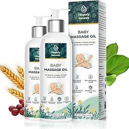 Healofy Naturals Baby Massage Oil| Blend of Almond, Argan, Sesame, Shankhpushpi, and Olive Oils| Promotes Faster Physical Growth| For Stronger Bones, Muscles & Weight Gain |Hypoallergenic & Nourishing Formula |Ideal for Baby Dry Skin, Pain Relief, and Daily Massage| Pack of 2 x 200ml-26